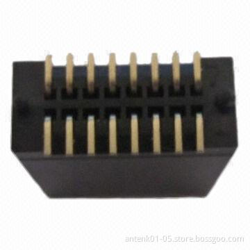 Box Header with Pitch of 1.27mm, SMT Type with Post, Insulator Height of 16.6mm